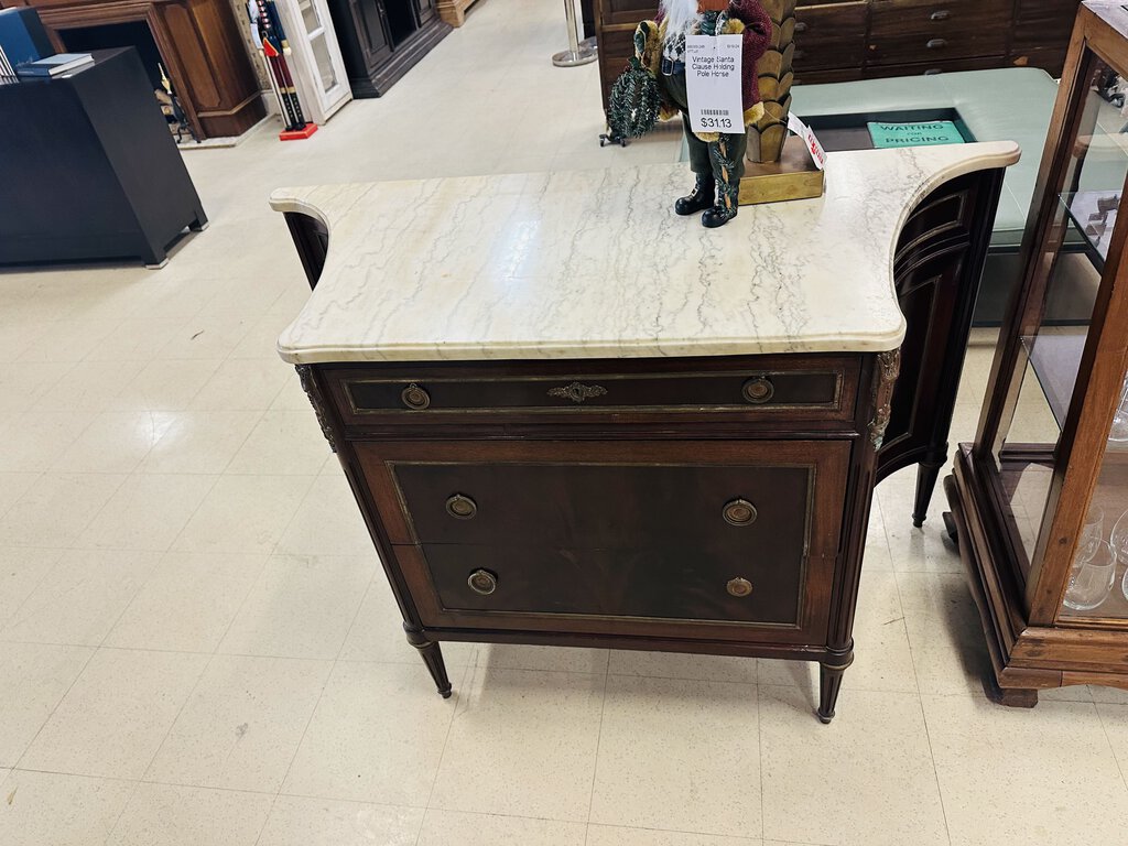 French Mahogany Marble Top Chest