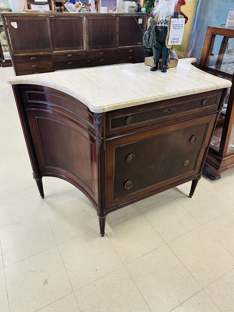 French Mahogany Marble Top Chest