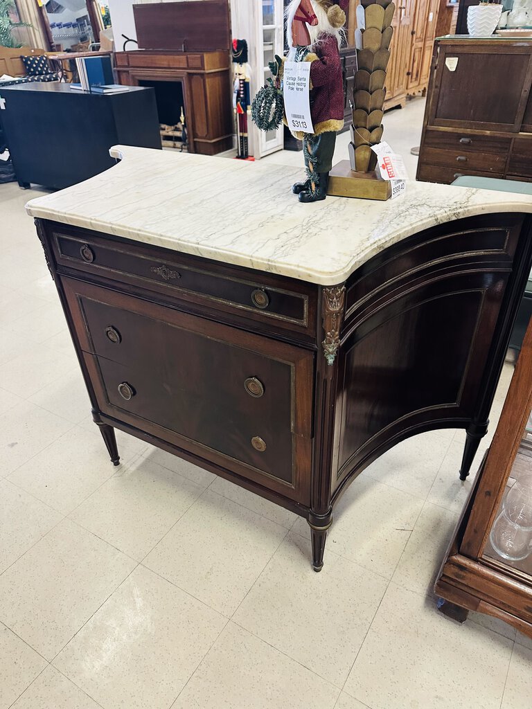 French Mahogany Marble Top Chest