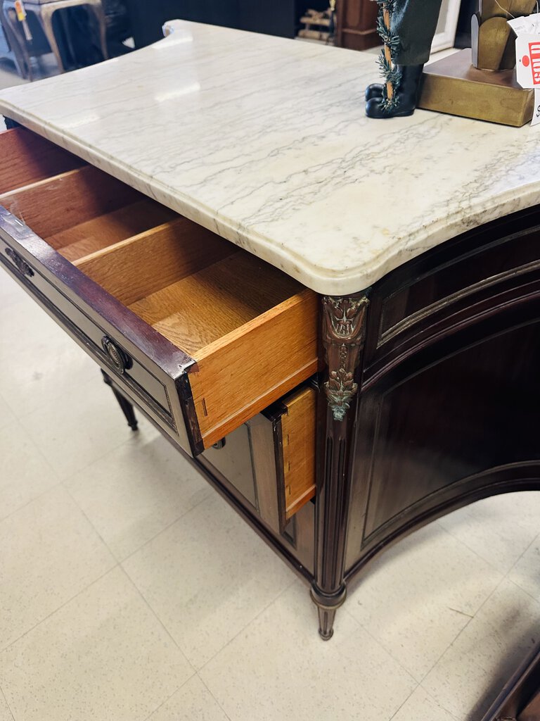 French Mahogany Marble Top Chest