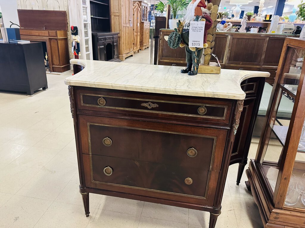 French Mahogany Marble Top Chest