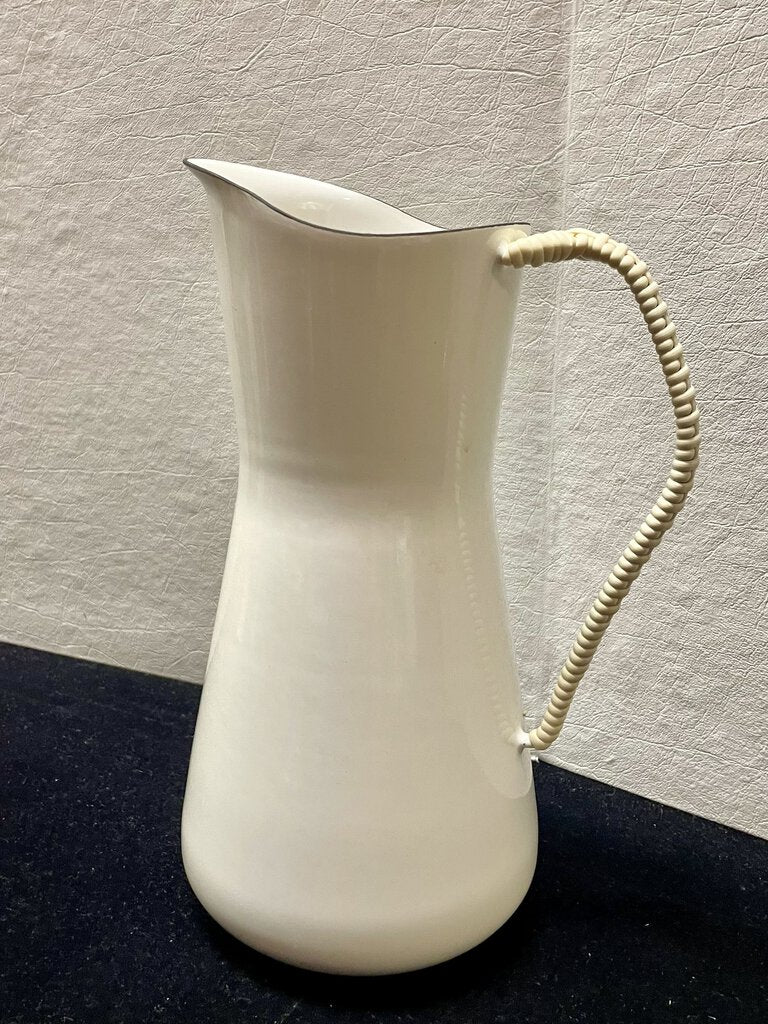 Dansk Kobenstyle JHQ White Enamel Wrapped Handle Pitcher