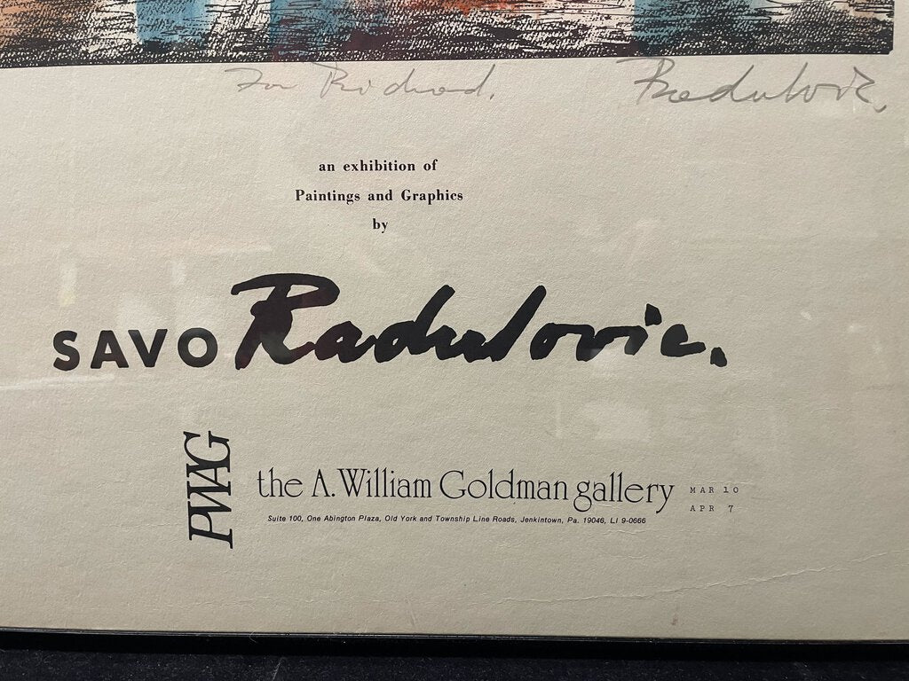 Savo Radulovic Promotional Gallery Poster Signed