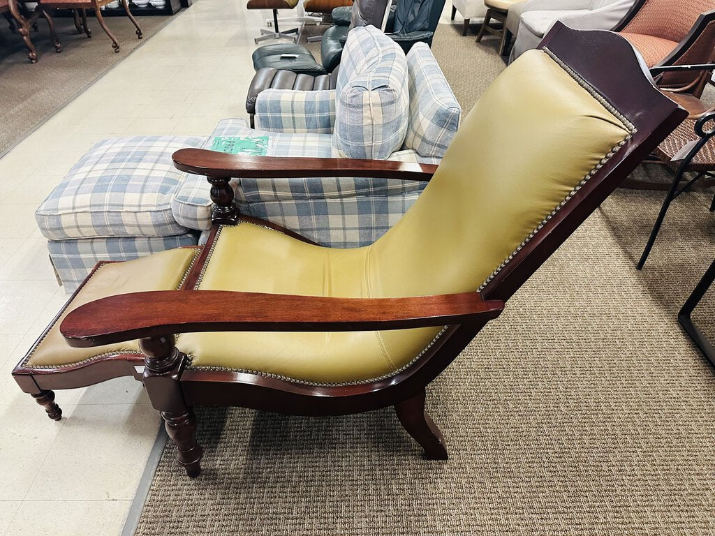 Plantation Leather Chair With Ottoman