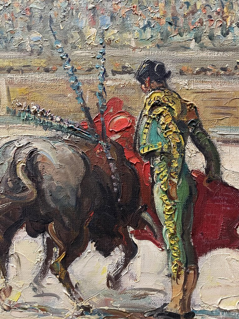 Maurice Barle "Bull Fighter" Signed Original Acrylic on Board