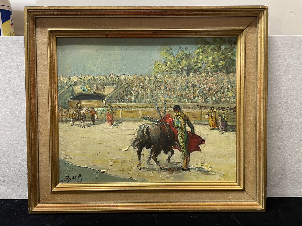 Maurice Barle "Bull Fighter" Signed Original Acrylic on Board