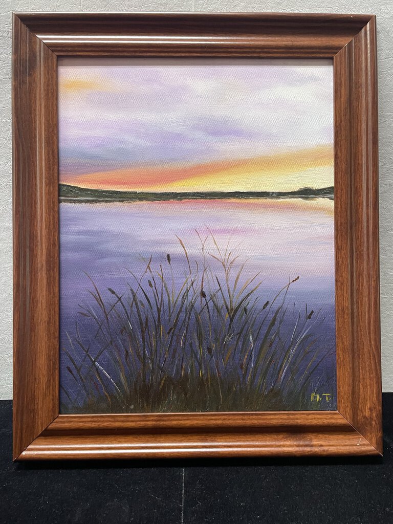 M. Thomas Sea Grass Sunset Oil on Canvas