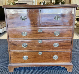 Antique English Mahogany Regency Drop Front Desk Butler Chest of Drawers