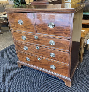 Antique English Mahogany Regency Drop Front Desk Butler Chest of Drawers