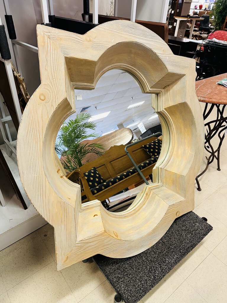 Quatrefoil Light Wood Mirror 50"