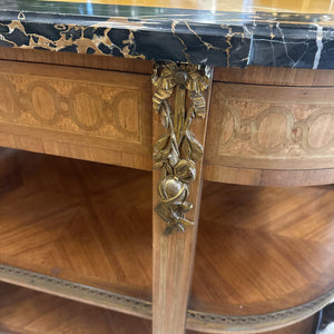 Louis XV Style Marquetry & Ormolu Console Table