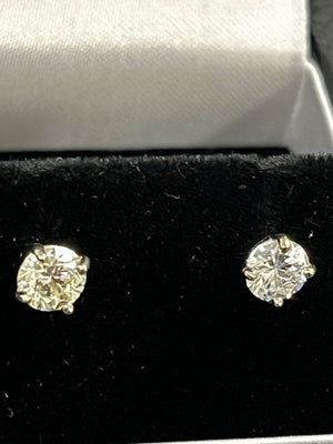 14K Diamond Stud Earrings .92CT TW