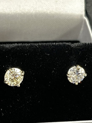 14K Diamond Stud Earrings .92CT TW