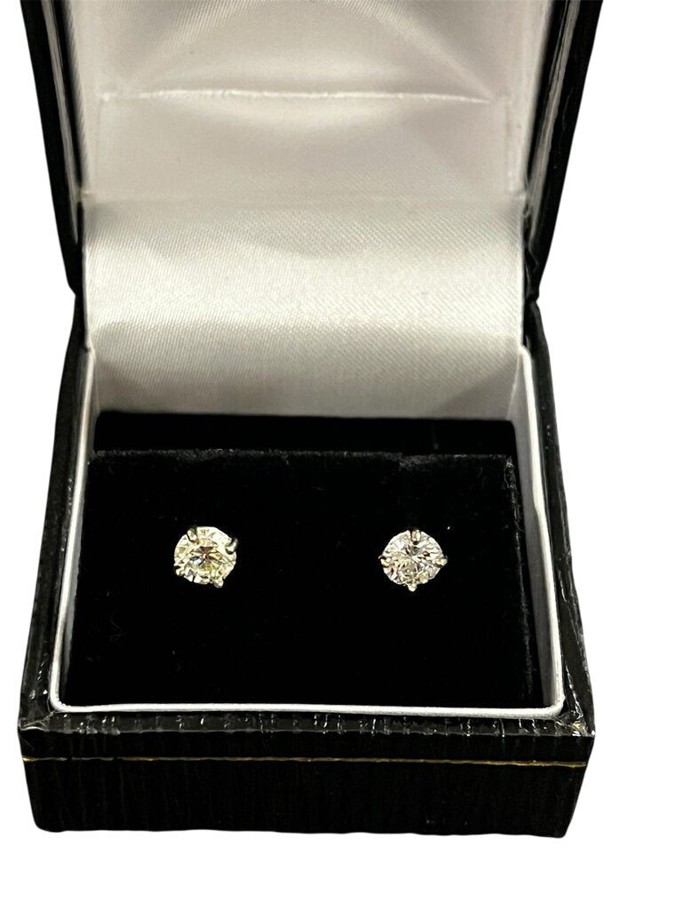 14K Diamond Stud Earrings .92CT TW by Miss Daisy's Consignment & Auction House