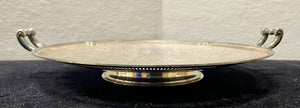 Vintage Wilcox Silver Plate Co. Handled Hammered Edge Footed Dish W.M. Mounts 7025N