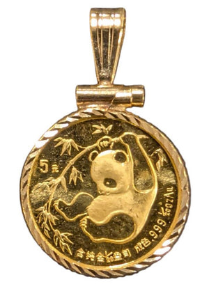 1985 Chinese Panda Coin 14k Gold Bezel