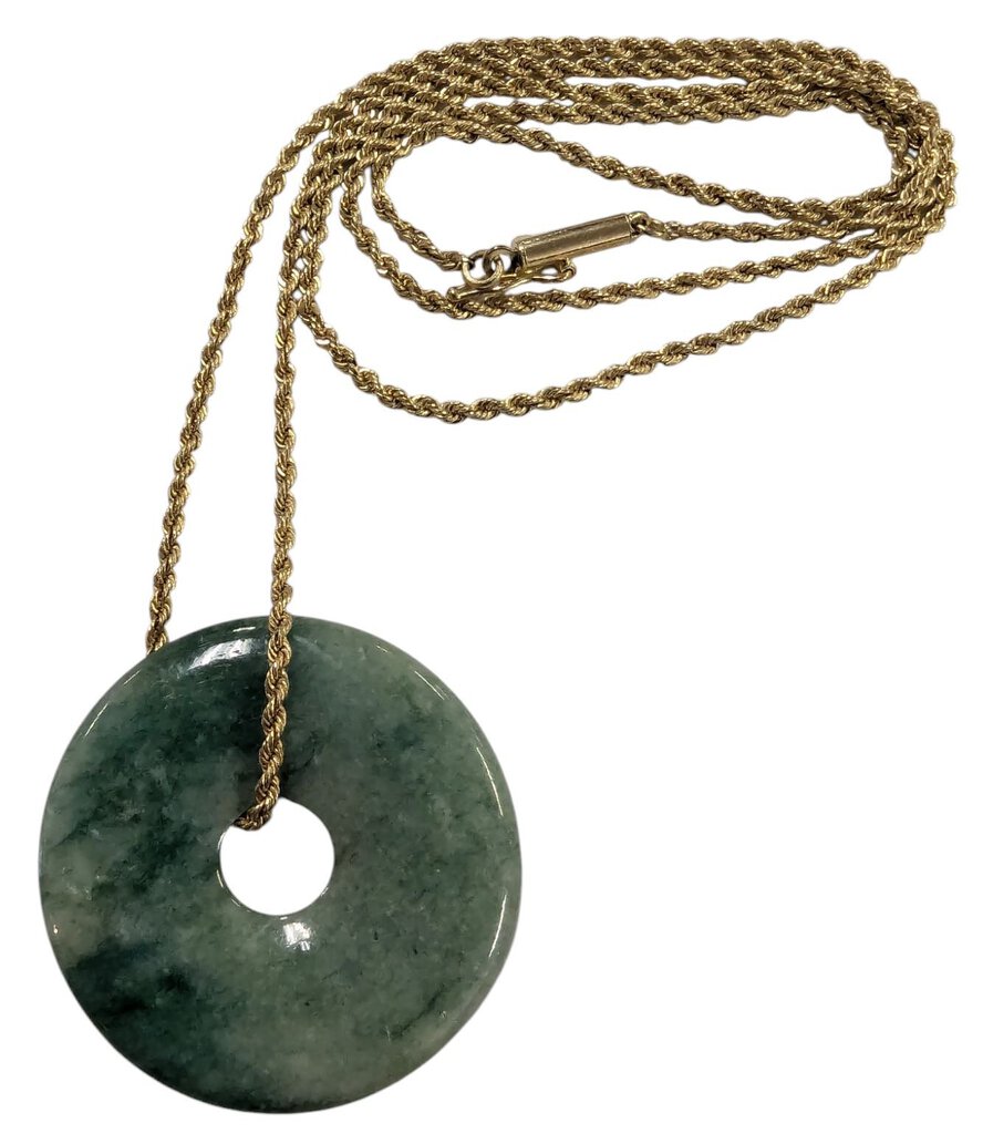 Jadeite 14K Gold Chain Necklace