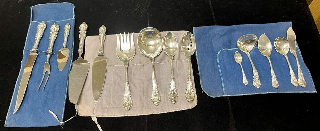 Wallace "Sir Christopher" Sterling Silver 14-Piece Carving and Flatware Set