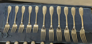 Christofle Vendome Silver plate Flatware Set 31pcs in Tarnish Bags