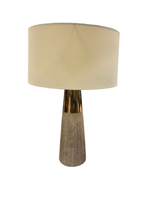 Rose Gold Flared Base Barrel Shade Table Lamp