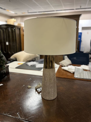 Rose Gold Flared Base Barrel Shade Table Lamp