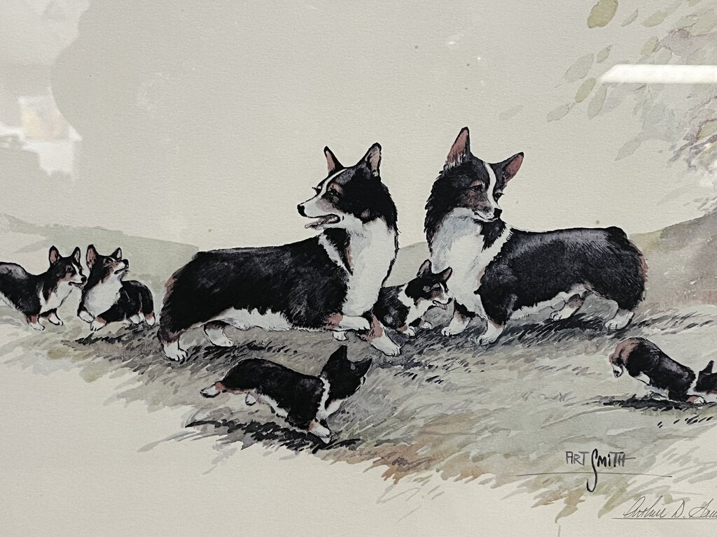 Arthur D. Smith Corgi Dog Family Print 113/250