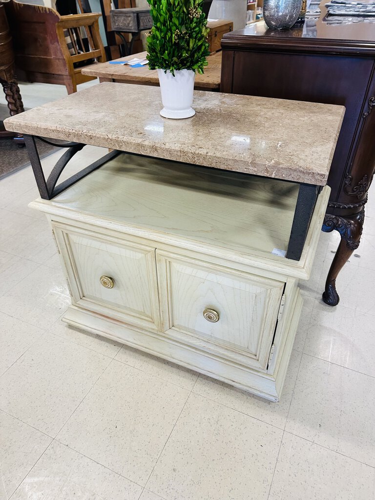 2 Door cabinet with Stone Top Shelf 32x18x31