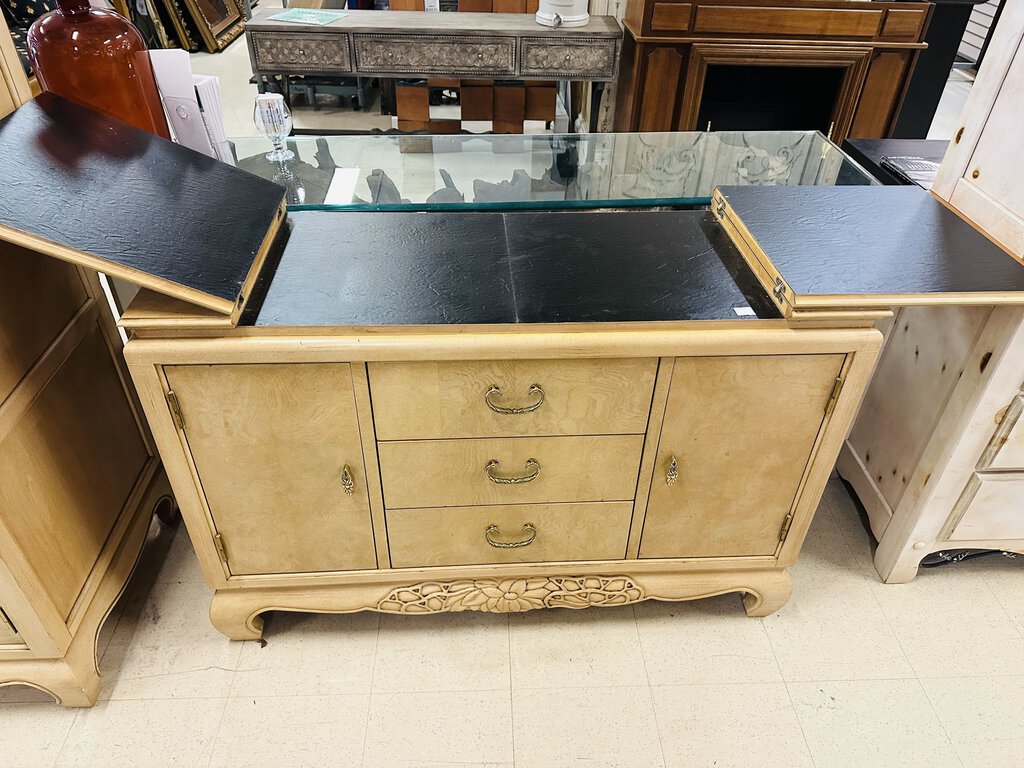 Century Burl Wood Asian Server Buffet 18x50x35