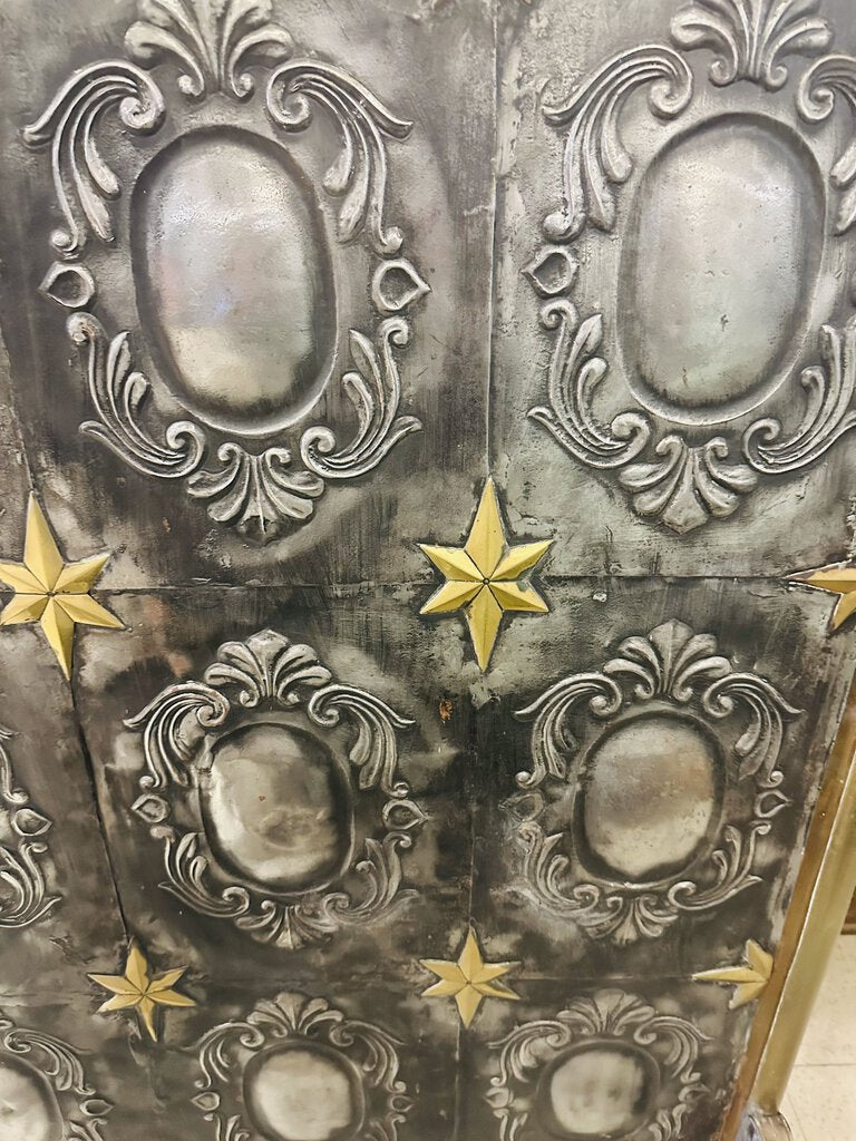 Tole Tin Relief Fireplace Screen 37x37