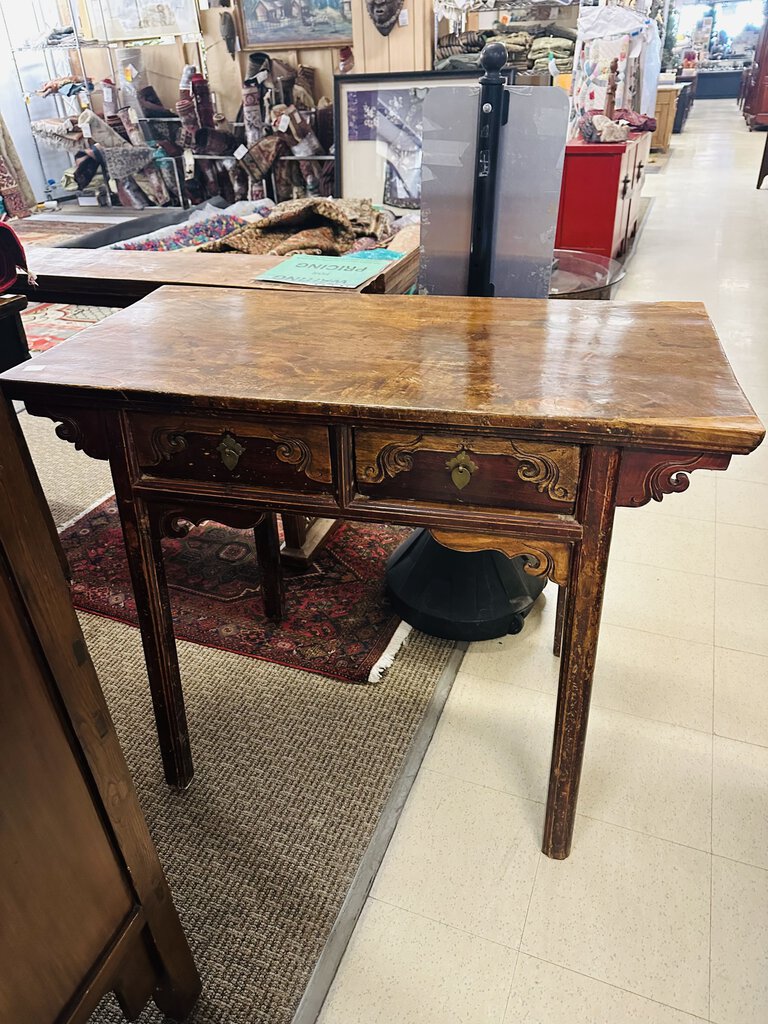 19th Century Lacquered Elm Alter Table