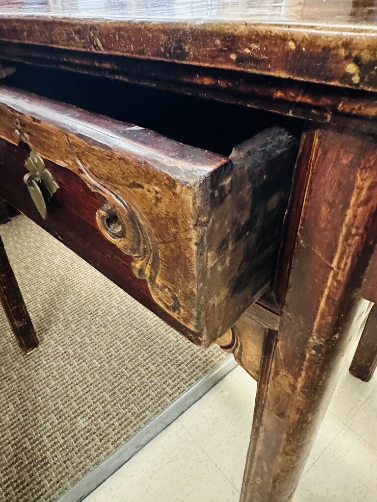 19th Century Lacquered Elm Alter Table