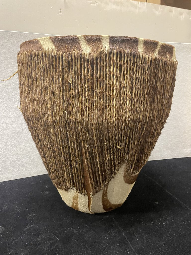 African Zebra Skin Double Headed Drum (Decor Only)