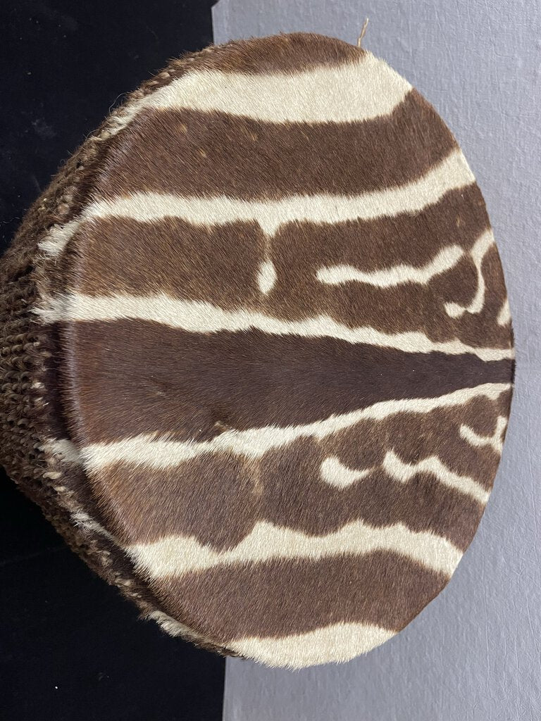 African Zebra Skin Double Headed Drum (Decor Only)