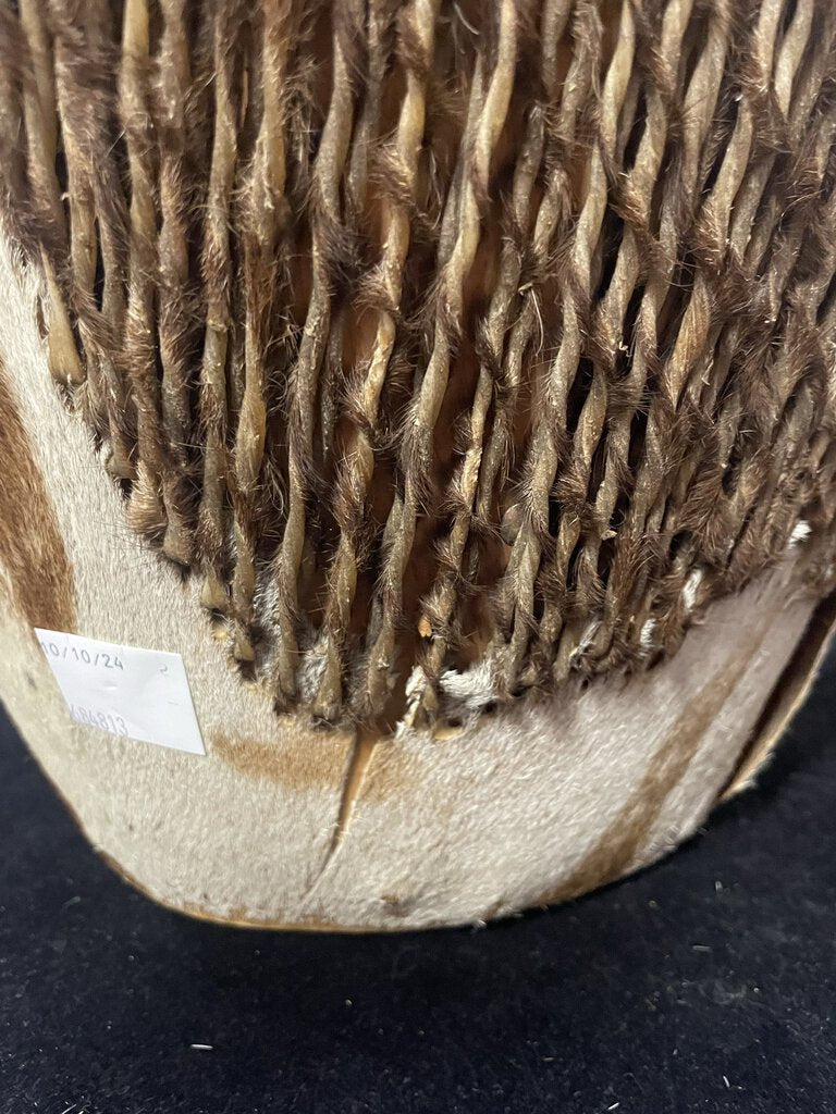 African Zebra Skin Double Headed Drum (Decor Only)