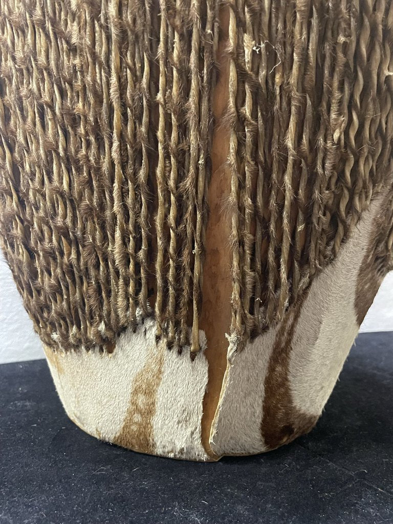 African Zebra Skin Double Headed Drum (Decor Only)