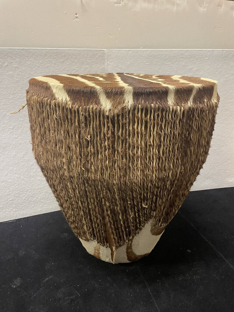 African Zebra Skin Double Headed Drum (Decor Only)