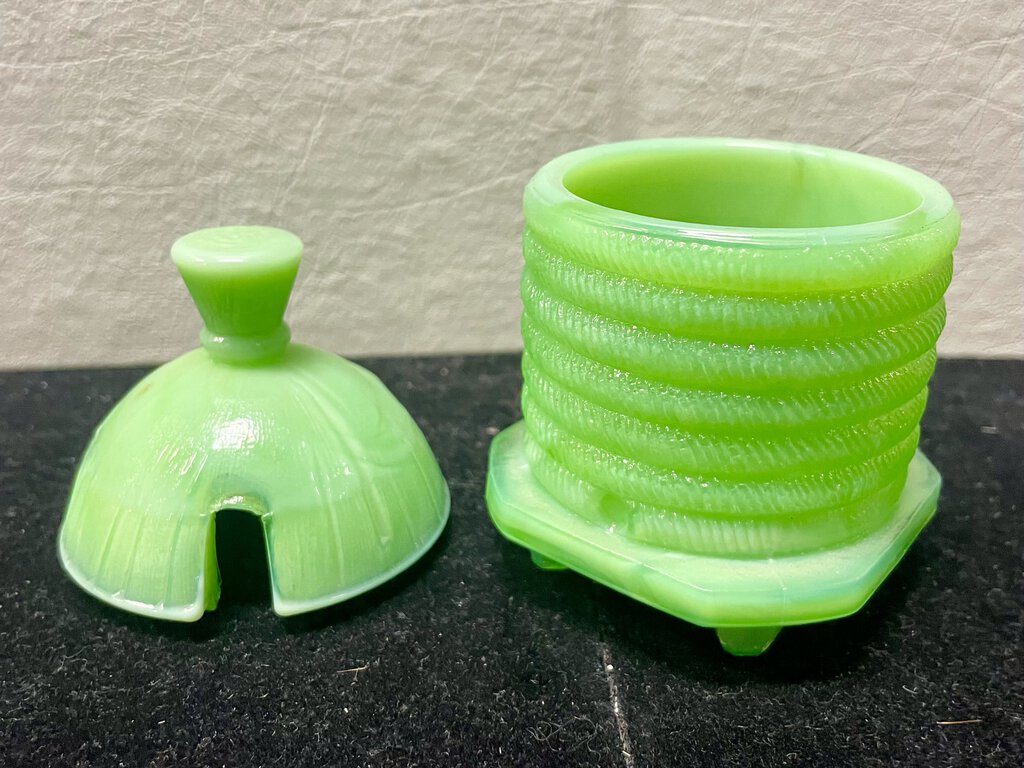 Martha Stewart Jadeite Lidded Honey Pot