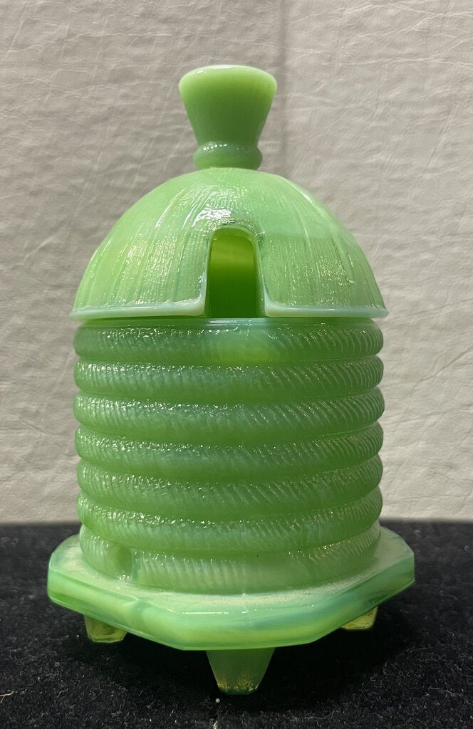 Martha Stewart Jadeite Lidded Honey Pot