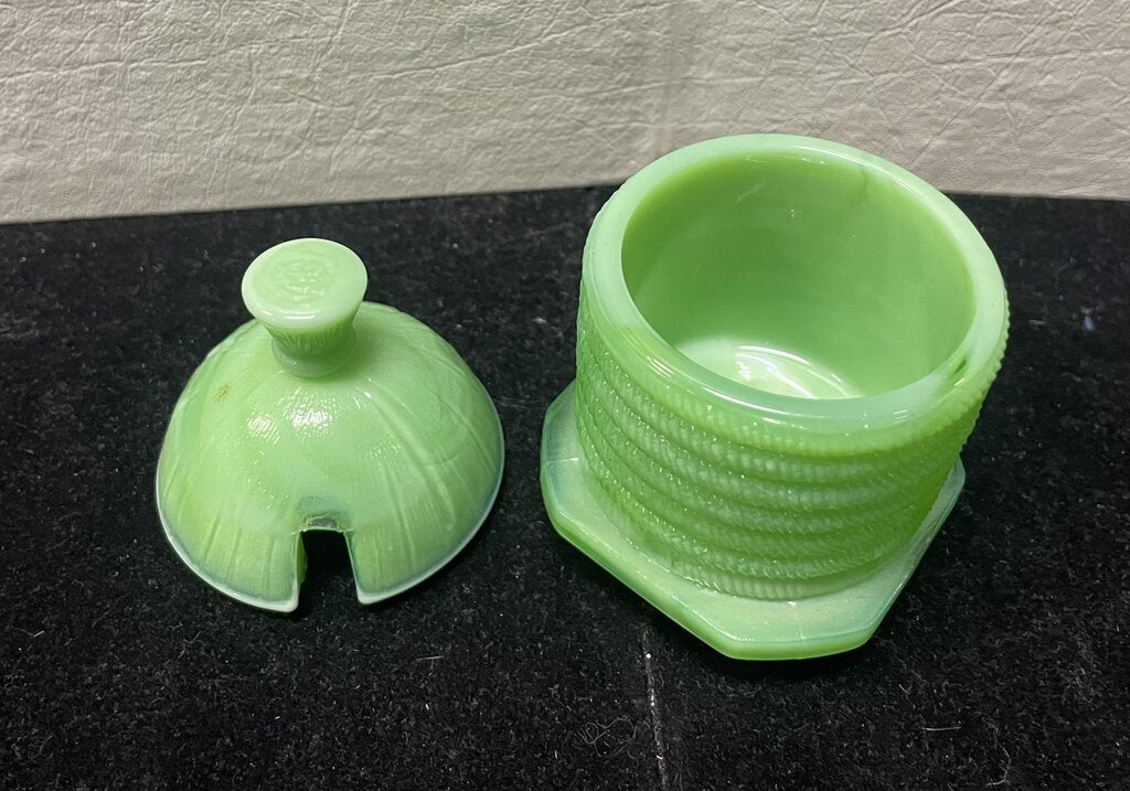 Martha Stewart Jadeite Lidded Honey Pot