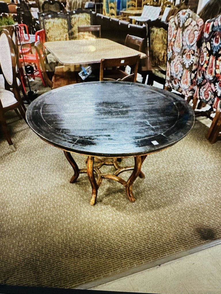 Round Black Top Accent Table 45x30