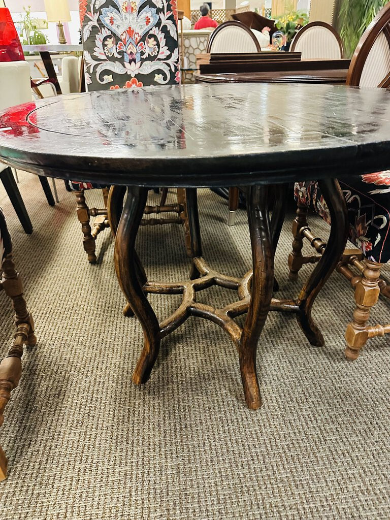 Round Black Top Accent Table 45x30