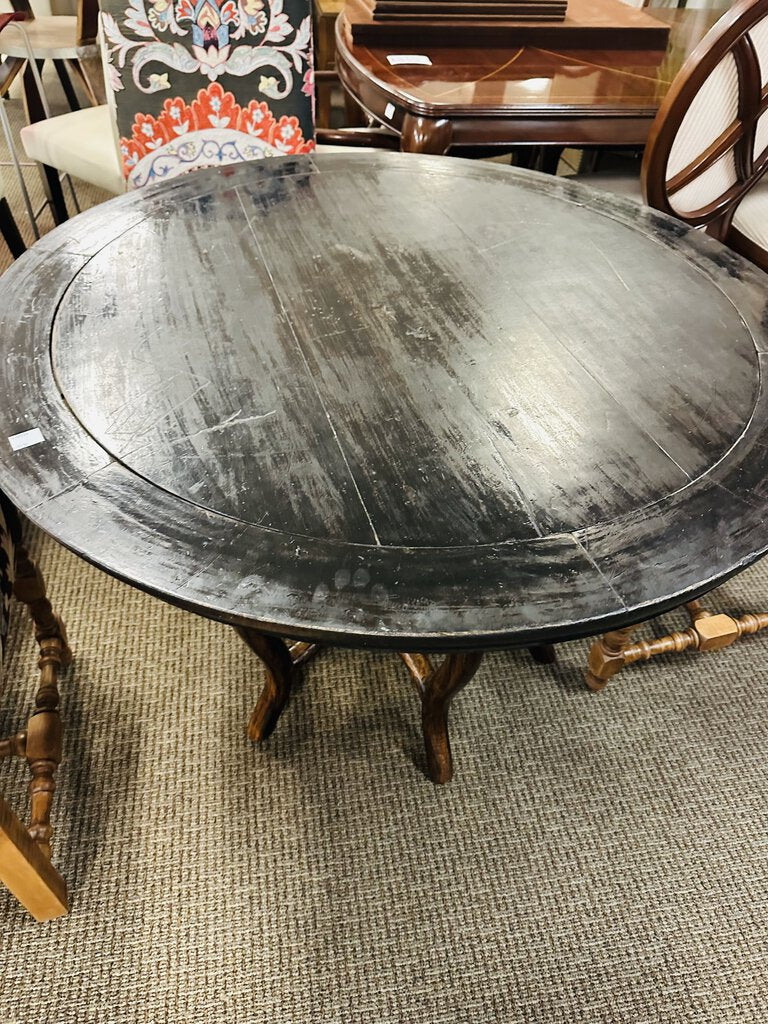 Round Black Top Accent Table 45x30