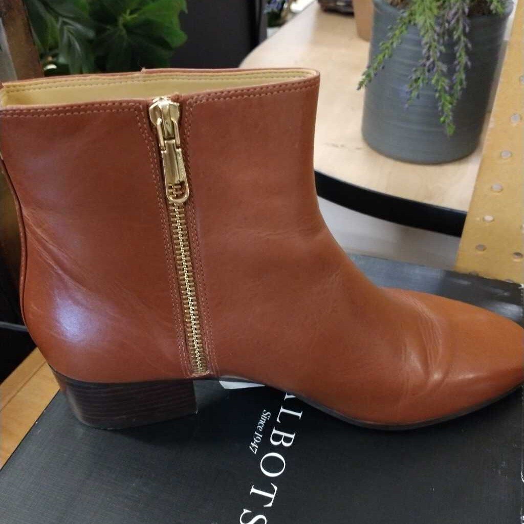 Talbots Light Toffee Tie Ankle Boot 8 1/2