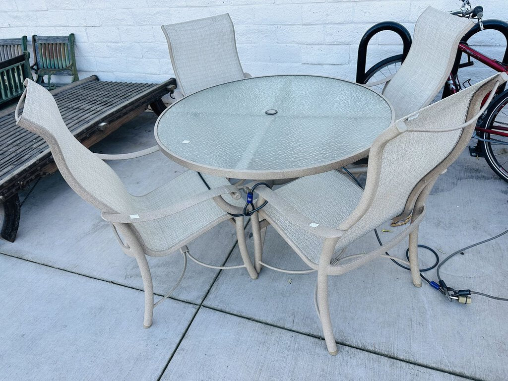 Tropitone 5 Piece Patio Set (48" Table + 4 Chairs)