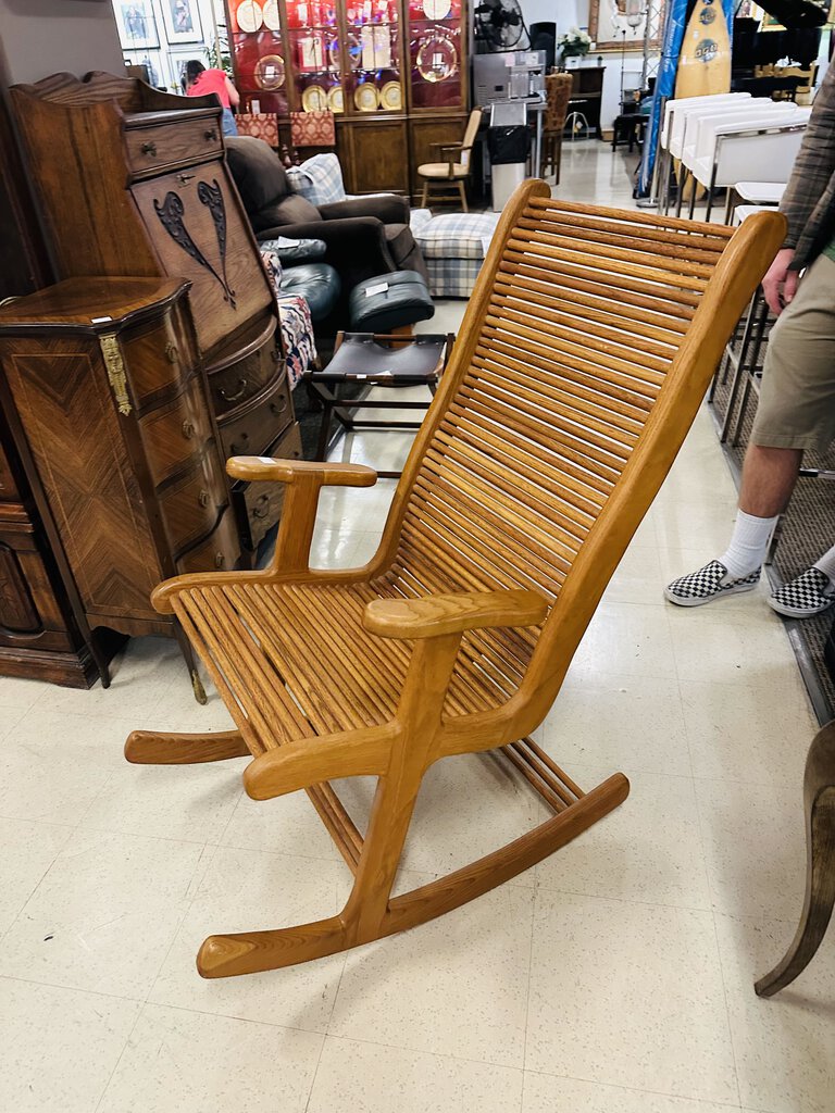 Mid Century Modern Studio Teak Rocking Chair