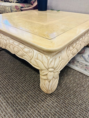 Asian Square Chunky Lotus Coffee Table 42x42x16