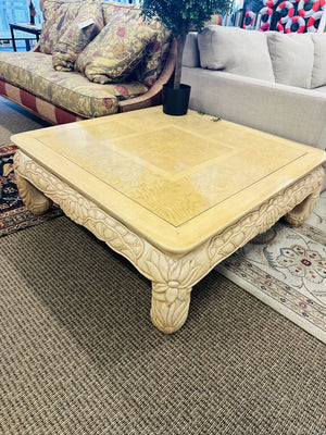 Asian Square Chunky Lotus Coffee Table 42x42x16