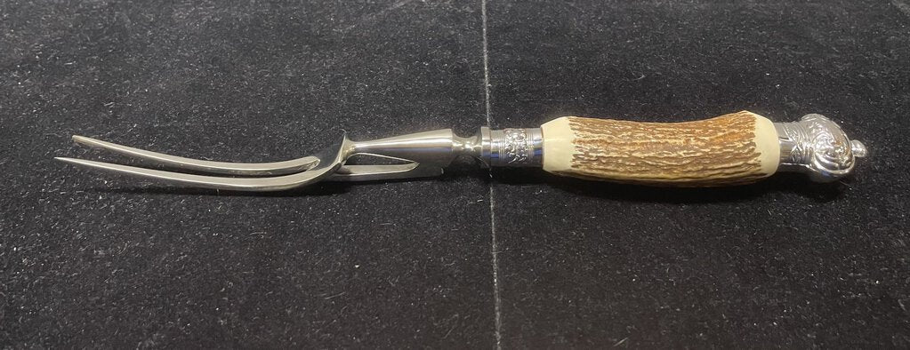 English Stag Horn Handle Stainless Steel Carving Fork