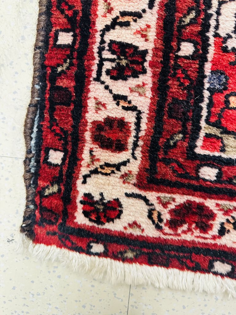 Persian Hamadan Runner Wool On Cotton Rug 31x169