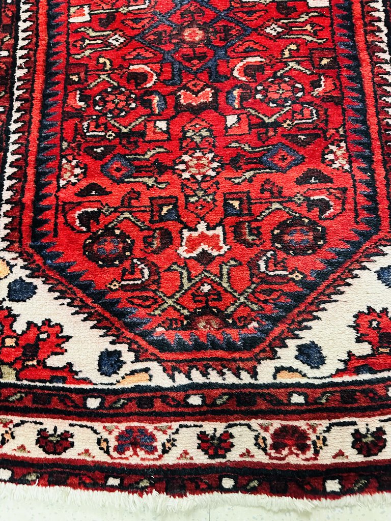 Persian Hamadan Runner Wool On Cotton Rug 31x169